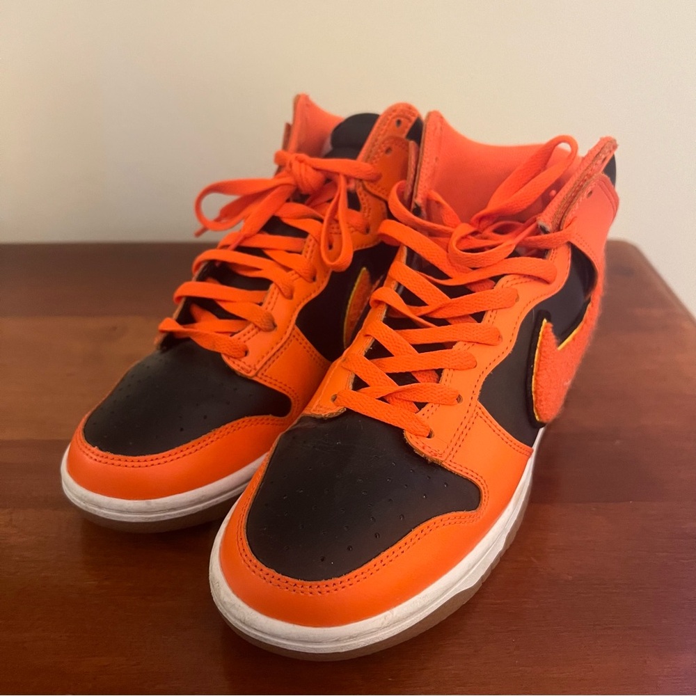 Nike Orange and Black High-Top Sneakers